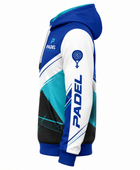 Custom Padel Hoodie – Blue White Teal Pullover Teamwear Wholesale