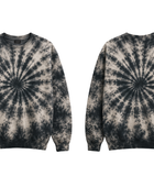Tie Dye Crewneck Sweatshirt Black and Grey Spiral Design | B2B Low MOQ