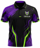 Custom Esports Polo Shirt | Wholesale Gaming Team Polo | Black Purple Green | Apparels Bridge