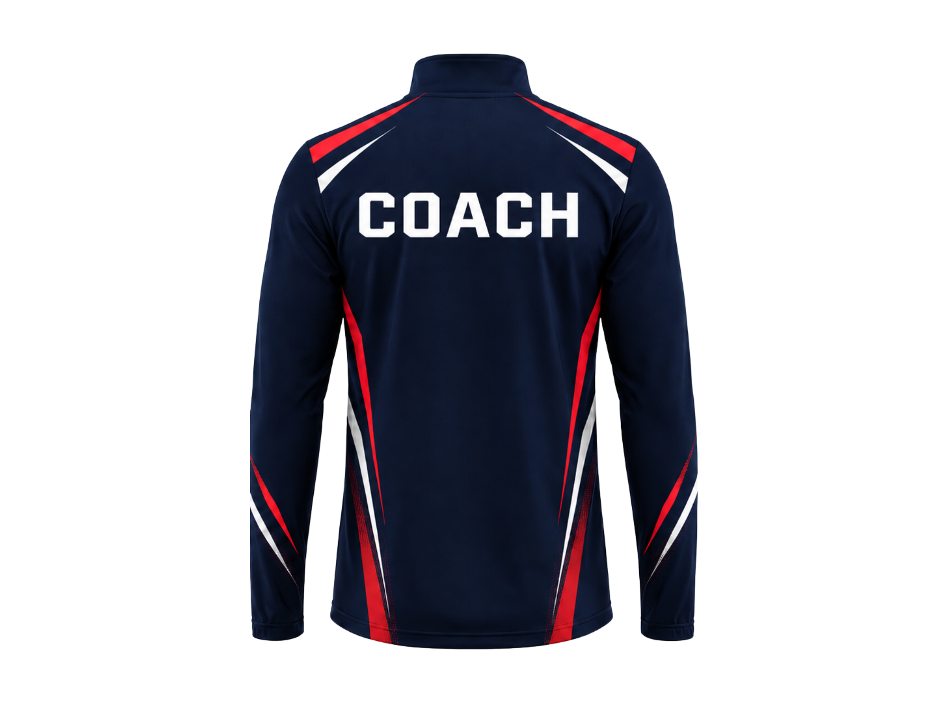 Custom Navy Football Coach Training Top – Long Sleeve Soccer Staff Jersey