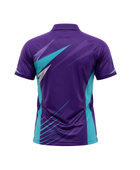 Wholesale Cricket jersey – purple and blue Short-Sleeve Polo & Shorts, Low MOQ, In-House Manufacturing