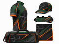 Custom Archery Team Kit – Green Black Orange Jersey, Cap, Arm Guard, Towel & Bag