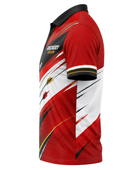 Custom Archery Polo Shirt – Red Black White Sublimated Teamwear for Clubs and Wholesale Buyers