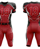 Wholesale Red and Black American Football Uniform Set – Polyester Jersey & Pants