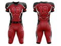 Wholesale Red and Black American Football Uniform Set – Polyester Jersey & Pants