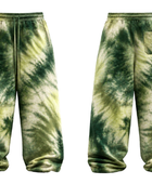 Tie Dye Baggy Trousers Olive Green and Beige All Over Design | B2B Low MOQ