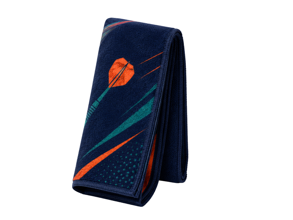 Custom Navy Dartboard Tournament Towel Wholesale Darts Club Accessory front design preview
