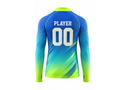 Custom Blue Lime Soccer Base Layer | Wholesale Long Sleeve Team Compression Shirt
