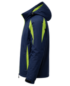 Waterproof Hooded Jacket Navy and Lime Green | B2B Low MOQ