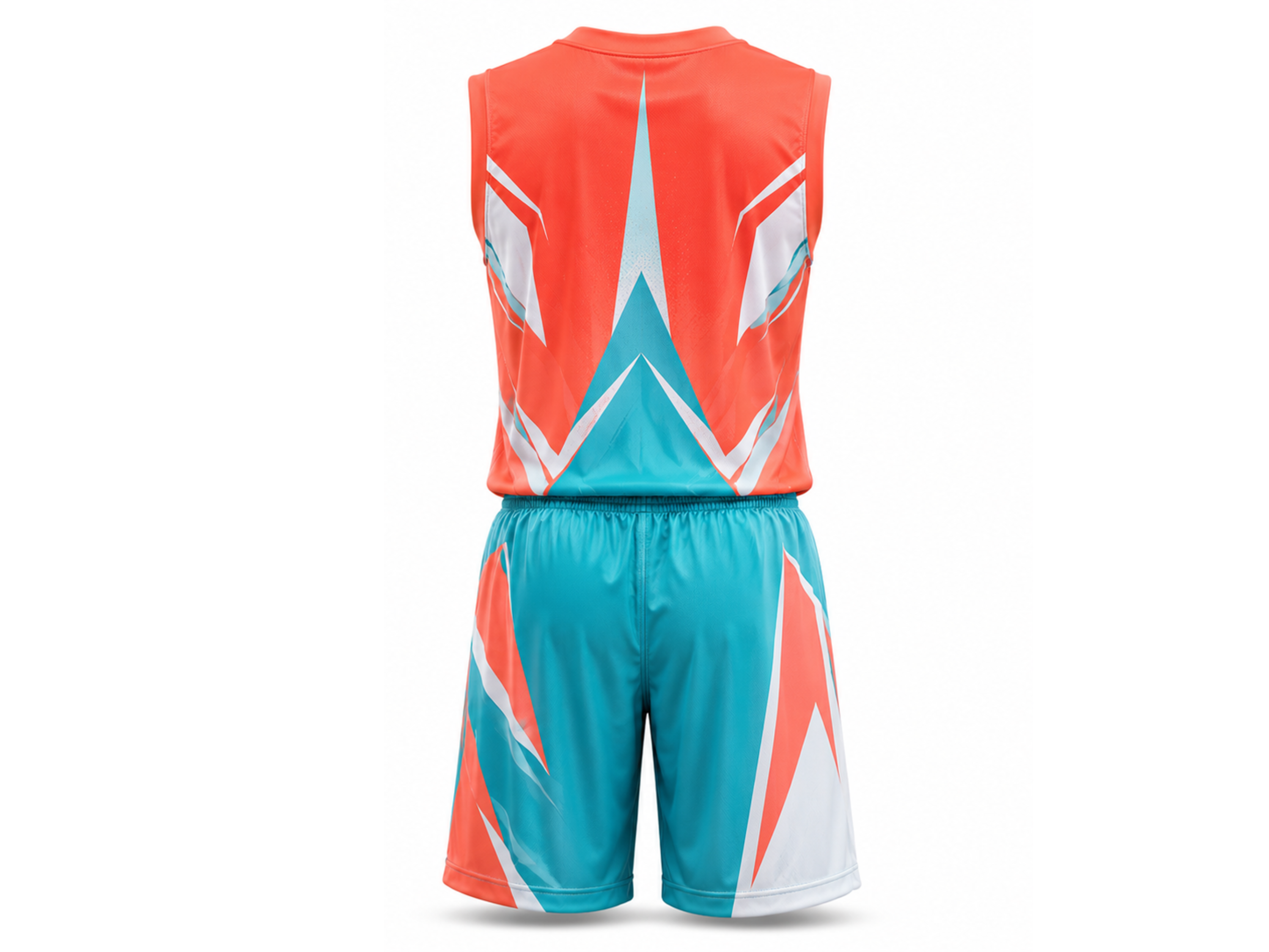 Custom Flag Football Uniform Teal & Coral Team Jersey and Shorts, Wholesale Bulk, Low MOQ