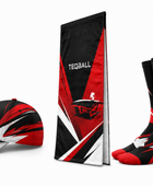 Custom Teqball Accessories Kit – Black Red Cap Towel Socks for Wholesale Buyers