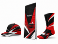 Custom Teqball Accessories Kit – Black Red Cap Towel Socks for Wholesale Buyers
