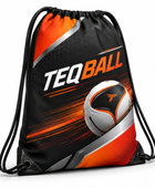 Custom Teqball Drawstring Bag – Black Red Orange Sports Backpack for Wholesale Buyers