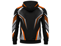Custom Black Orange Rugby Hoodie | Wholesale Team Warmup Hoodie for Clubs Schools and Bulk Orders