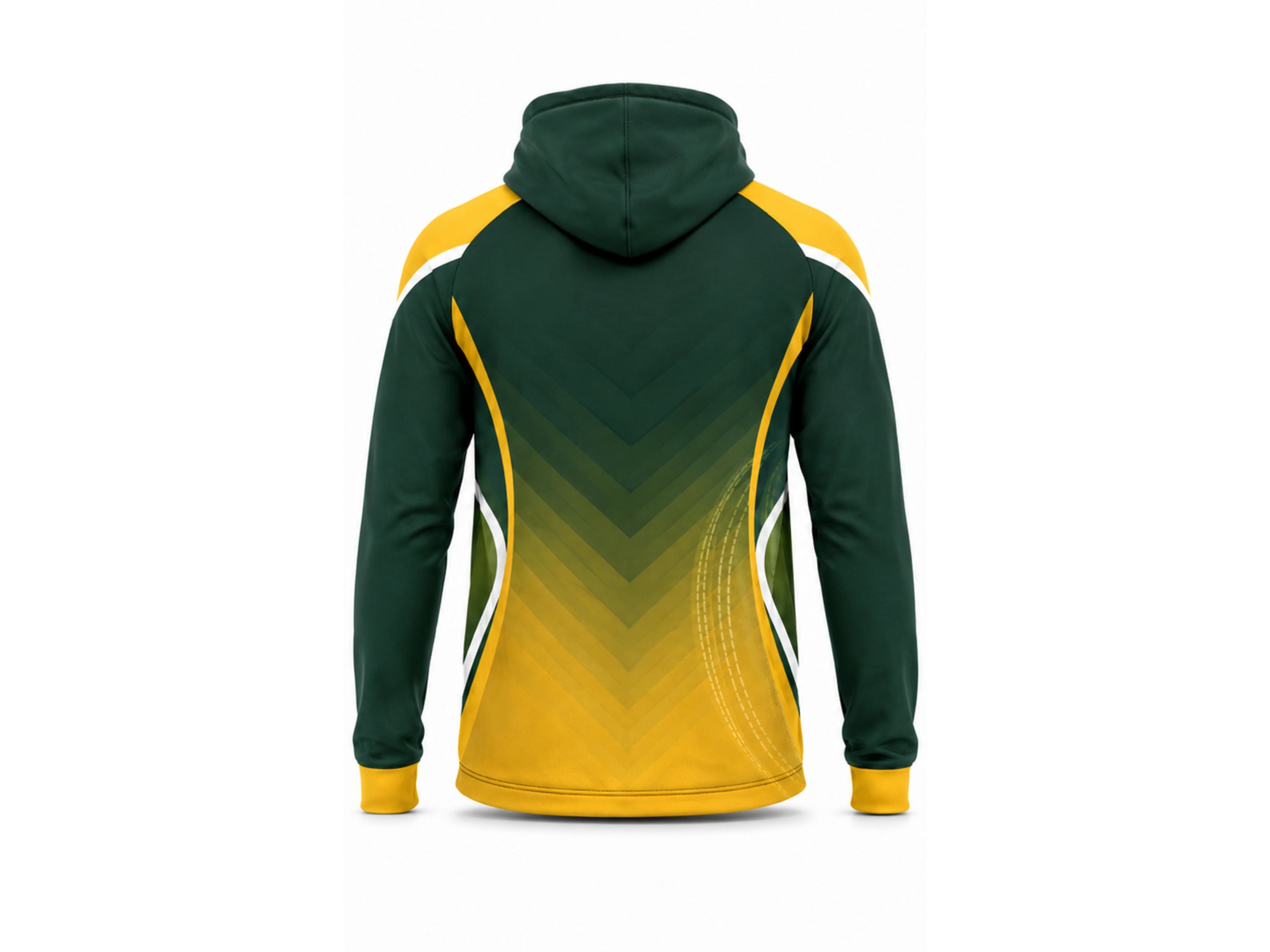 Custom Green Yellow Cricket Hoodie – Sublimated Team Pullover for Clubs