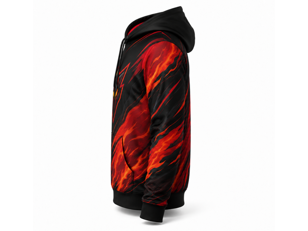 Custom Esports Hoodie | Wholesale Gaming Team Pullover Hoodie | Black Red | Apparels Bridge front design preview