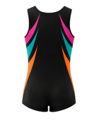 Custom Training Gymnastics Leotard | Wholesale Gym Team Leotard | Black Pink Teal Orange | Apparels Bridge