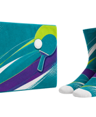 Custom ping pongTowel and Socks Set – Teal Purple Ping Pong Accessories for Wholesale Buyers