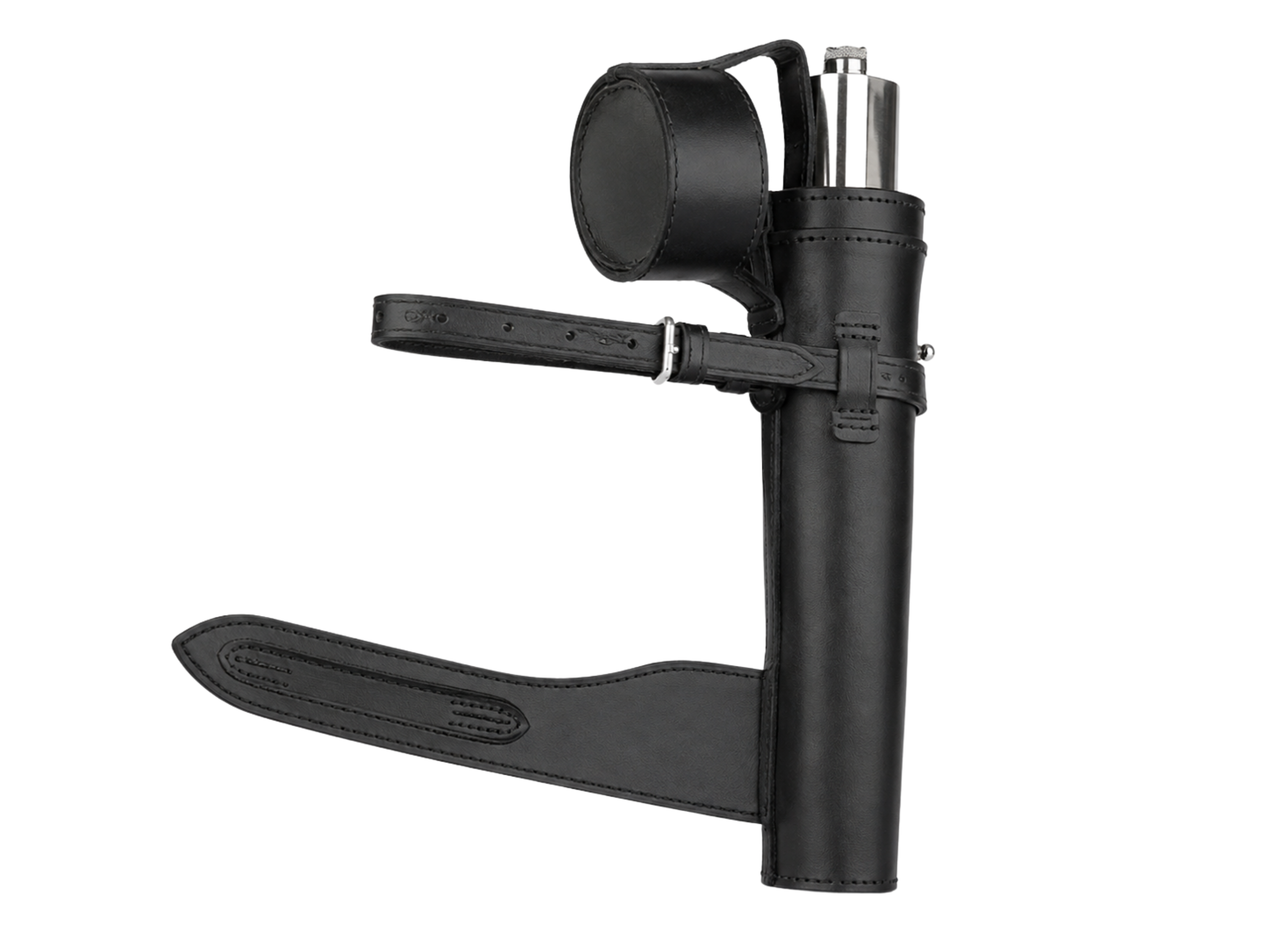 Drink Flask Leather Cover for Hunting with Belt Holder – Black | B2B Low MOQ