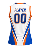 Custom White Blue Volleyball Sublimated Vest Jersey – Sleeveless Team Uniform
