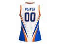Custom White Blue Volleyball Sublimated Vest Jersey – Sleeveless Team Uniform