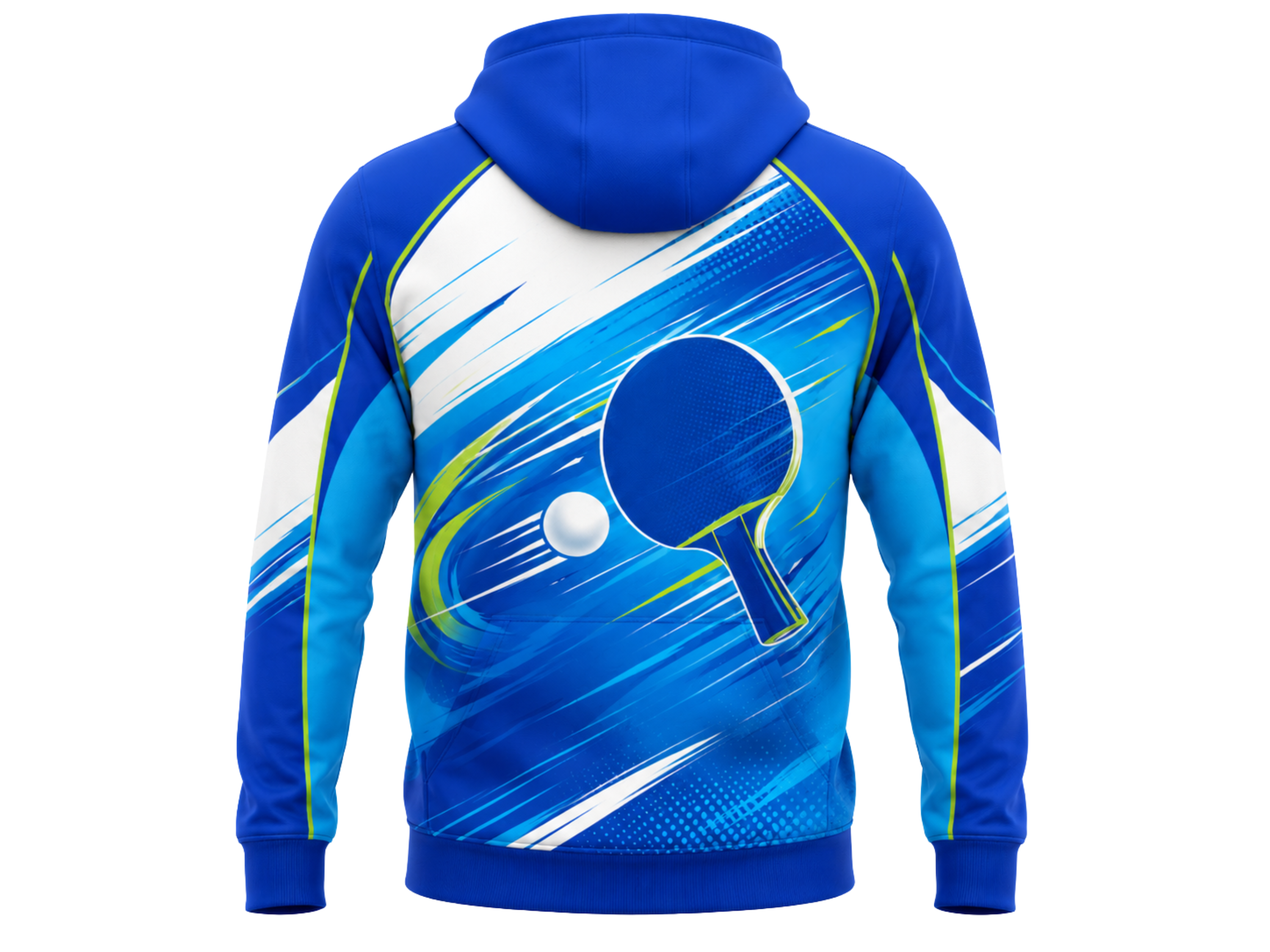 Custom ping pong Quarter Zip Hoodie – Blue White Ping Pong Teamwear for Wholesale Buyers