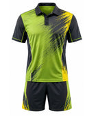Lime & Black Padel Uniform – Team Performance Jersey & Shorts, Wholesale Bulk, Low MOQ