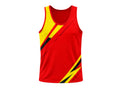 Red & Yellow Performance Tank – Team Athletic Sleeveless Compression Top, Wholesale Bulk, Low MOQ