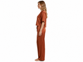 Wholesale Cinnamon Satin T-Shirt Pajama Set, Custom Sleepwear Manufacturer for Private Label Boutique Brands