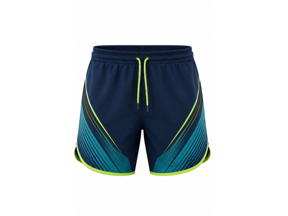 Padel Shorts Team Performance Sportswear Navy Teal & Lime Wholesale Bulk Low MOQ front design preview