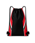 Custom Black Red Soccer Drawstring Bag | Wholesale Team Sackpack for Bulk Orders