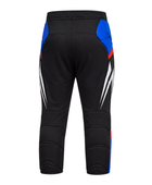 Custom Black Soccer Trousers with Blue Red Panels | Wholesale Team Training Pants