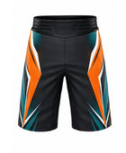 Black/Orange/Teal Wrestling Shorts – Performance Team Sportswear, Wholesale Bulk, Low MOQ