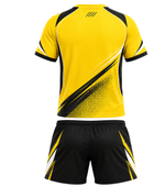 Yellow & Black Teqball Uniform – Bulk Team Jersey & Shorts, Low MOQ, Wholesale Performance Set