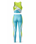 Custom Dance Team Uniform – Light Blue & Lime Performance Outfit – Wholesale & Low MOQ