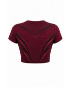 Wholesale Burgundy Powerlifting Crop Jersey – Bulk, Low MOQ, Team Strength Training Top