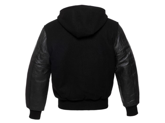 B2B Black Hoodie Varsity Jacket Winter Jacket Manufacturer