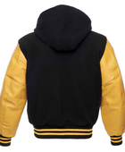 Custom Hoodie Varsity Jacket B2B  Winter Jacket Black/Golden Yellow