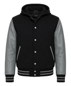 Hoodie Varsity Jacket B2B Low MOQ Winter Jacket Black/Grey