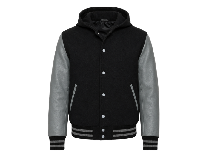Hoodie Varsity Jacket B2B Low MOQ Winter Jacket Black/Grey