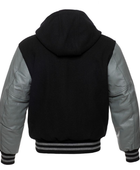 Hoodie Varsity Jacket B2B Low MOQ Winter Jacket Black/Grey