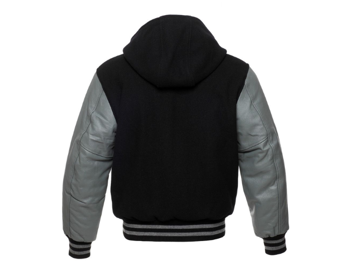 Hoodie Varsity Jacket B2B Low MOQ Winter Jacket Black/Grey