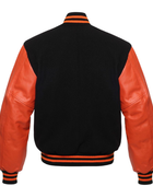 Classic Varsity Jacket B2B Low MOQ Winter Jacket Burnt Orange/Black