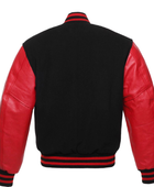 Custom Classic Varsity Jacket B2B Low MOQ Winter Jacket Black/Bright Red