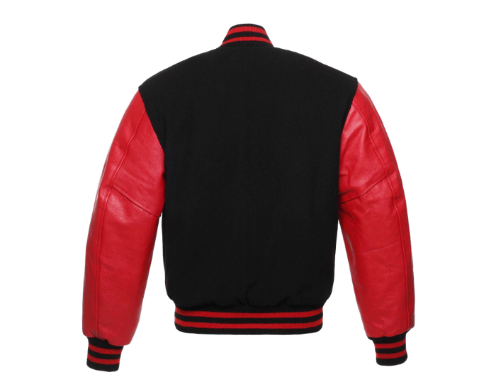 Custom Classic Varsity Jacket B2B Low MOQ Winter Jacket Black/Bright Red