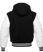 B2B Hoodie Varsity Jacket Black/White Winter Jacket