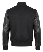 B2B Black Hybrid Varsity Jacket Custom Winter Jacket Low MOQ