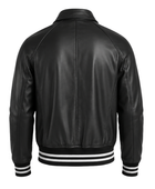 Custom Varsity Black Leather Jacket B2B Low MOQ