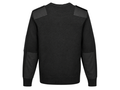 Sweater B2B Low MOQ Epaulette Uniform Sweater Black Workwear