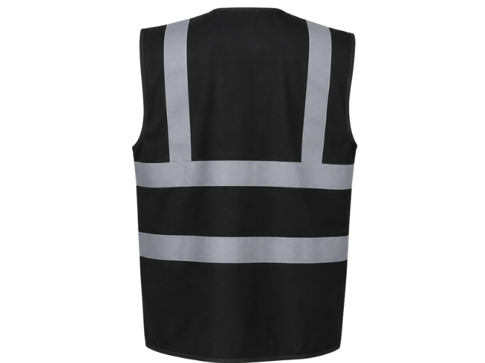 Two Band and Braces Waistcoat B2B Low MOQ Reflective Vest Black Workwear